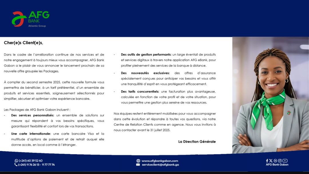 AFG Bank Gabon : des innovations pour la clientèle !